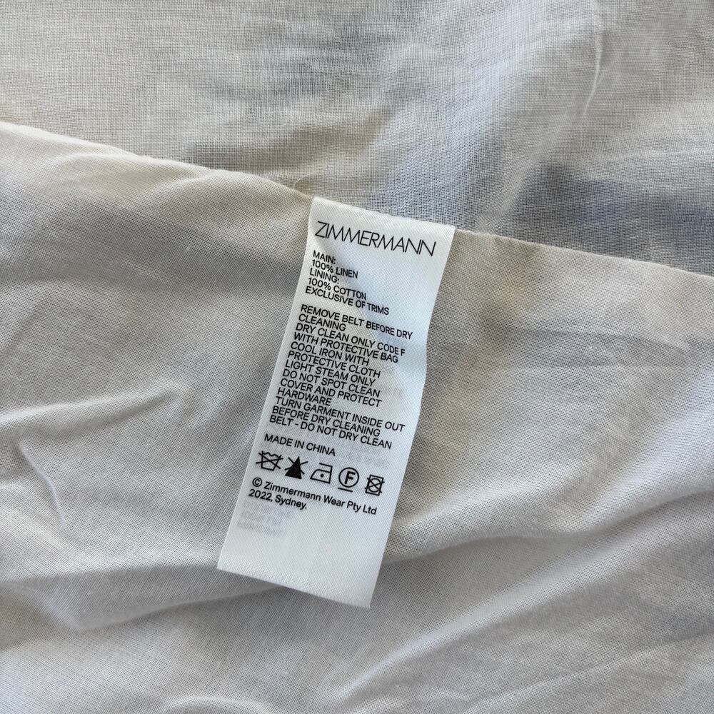 Zimmermann High Tide Linen Mini Dress Blue Sailboat Belted Size 0 Style 5751DHIG - Picture 12 of 16